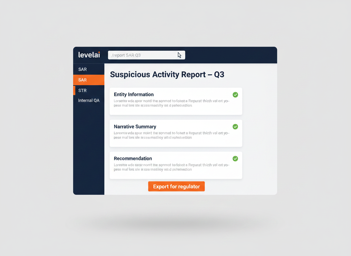 Leveai report creator with SAR template