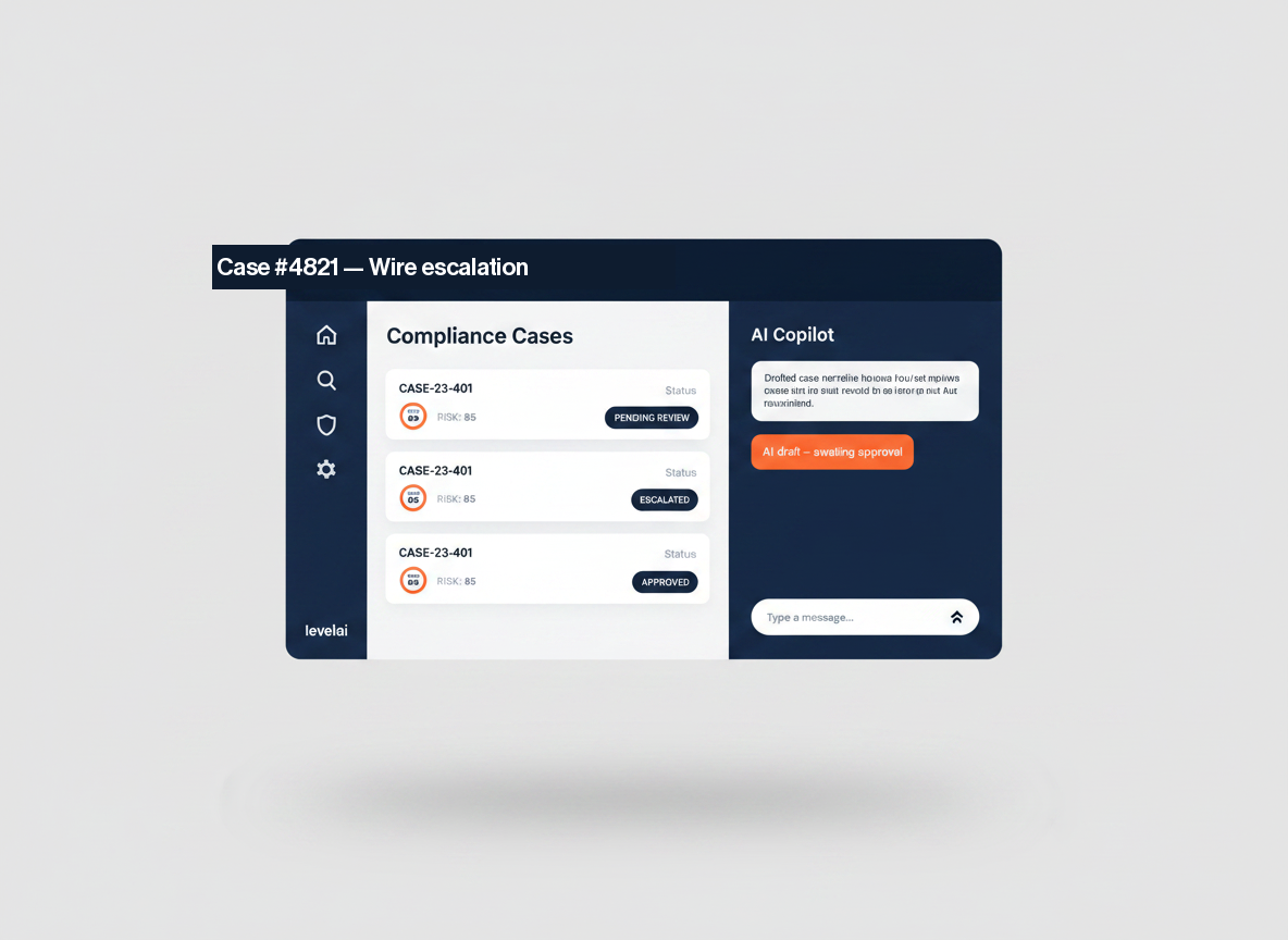 Leveai AI compliance copilot workspace